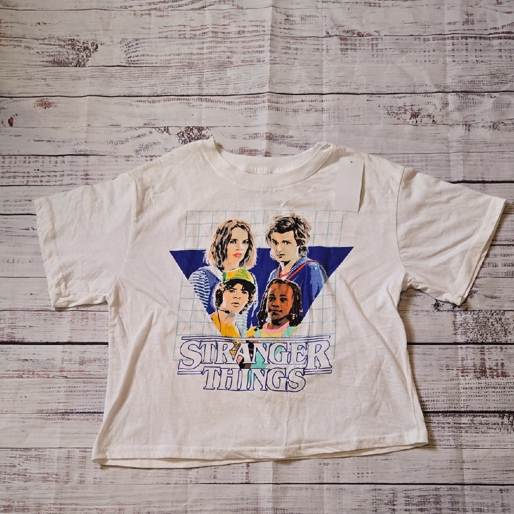 White Stranger Things Crop Top